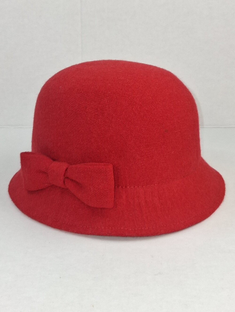 Janie and Jack Red Wool Blend Cloche Bucket Hat 2T/3